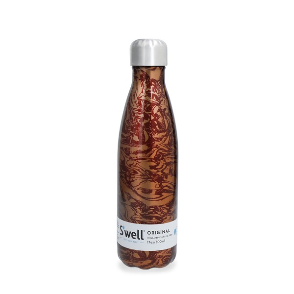 S'well Original Drinking Bottle Burgundy Swirl 500 ml Vacuum Insulated
