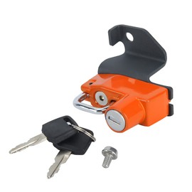 Aluminum Alloy Helmet Lock, Motorcycle Anti Theft Helmet Lock Left Side Fits for Kawasaki Vulcan s ABS 2015(Orange)