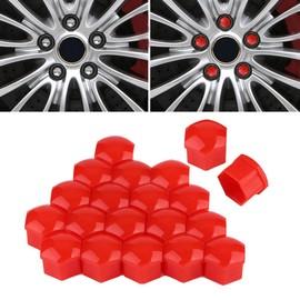 Wheel Bolt Caps 17 mm Wheel Bolt Caps Red Wheel Nut Covers, Pack of 20 17 mm Nut Car Wheel Car Hub Screw Protection Anti-Theft Cover Cap (Red) Wheel Bolt Caps 17 mm