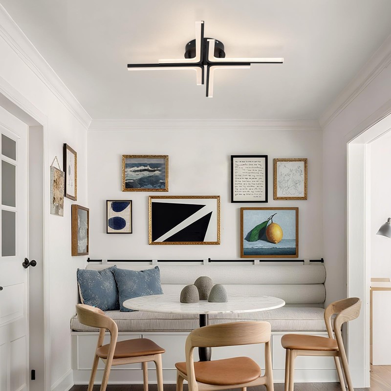 JERANDO Modern LED Ceiling Light Fixture, 21W Sputnik Flush Mount
