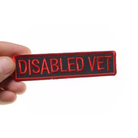 Disabled Vet Patch - 4x1 inch. Embroidered Iron on Patch (P1231)