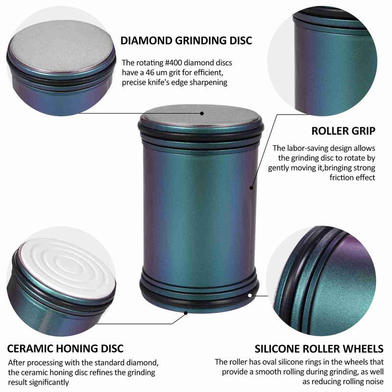 Rolling Knife Sharpener - Knife Sharpening Tool with Diamond and