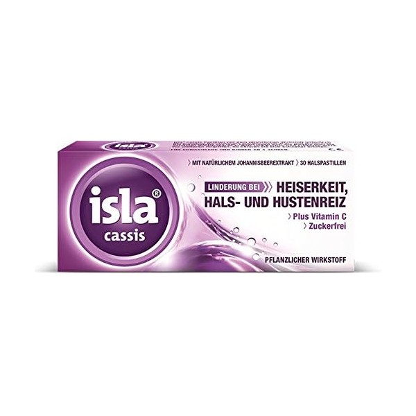 Isla Cassis Economy Set 2 x 60 Pastilles. Relieves hoarseness,