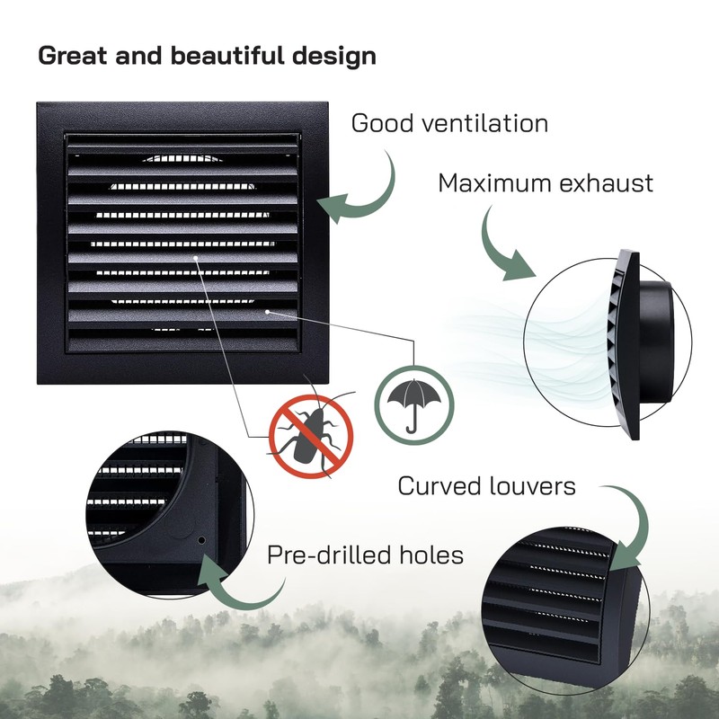 Vent Systems Diameter 100 mm, outer dimensions 148 x 153