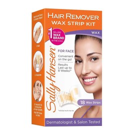 Sally Hansen 샐리 핸슨 페이스 제모 왁스 스트립 키트 | 가정용 18 카운트 [Rinse-off Sugar Wax For Face Bikini] Sally Hansen Face Hair Removal Wax Strip Kit | Home Use 18 Count [Rinse-off Sugar Wax For Face Bikini]