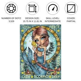 DIAMOND DOTZ Scorpio Diamond Painting Kits for Adults - Diamond Art Kits a Relaxing Creative Craft Kit with Dotz Gems 15.8x11.8