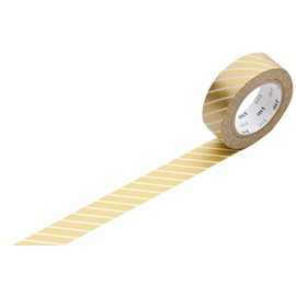 MTWashi Tape MT01D144Z Japanese Washi Masking Tape - Diagonal Stripe, Gold