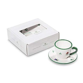 GMUNDNER KERAMIK Espresso for you Gourmet Crockery Set, Scattered Flower, Handmade in Austria