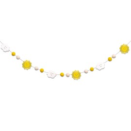 ZAIBIANHAO Sunshine Wood Garland - You are My Sunshine Garland, You are My Sunshine Theme Birthday, First Birthday Decor, Cloud Garland, Felt Garland (Sun wood banner)