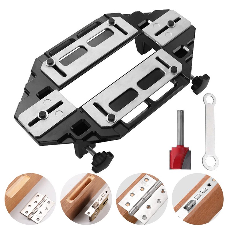 Aluminum Door Hinge Template Jig - Precise Woodworking Slotting Locator,