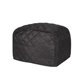 2 slice Toaster Cover, Polyester Fabric Quilted Two Slice Toaster Appliance Dust-proof Cover For Kitchen Small Appliance Dust and Fingerprint Protection (Black)