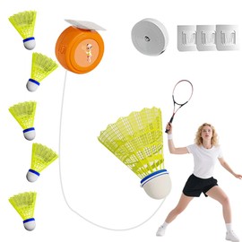 Badminton Rebound Trainer, Portable Device for Badminton, Badminton Training Device, Self-Training Badminton, Badminton, Adjustable Badminton Solo Training Device, for Women/Men, for Garden, Parks