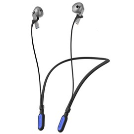 HALLJOY for Galaxy Buds 4/4 Pro/Buds 3/3 Pro Strap Neckband, Anti-Lost Accessories, Support Volume Control, Ergonomic Design, Fit Airpods Pro 3/2/1, Airpods 4, 3, 2, 1, Black Band/DarkBlue Tip