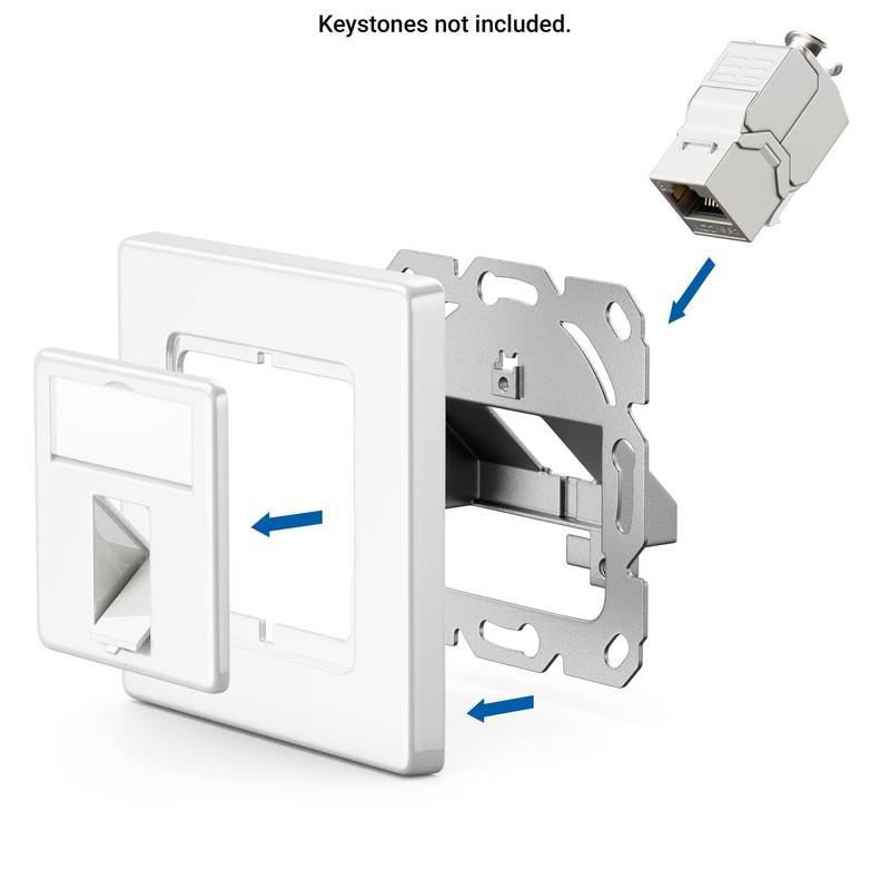 deleyCON 4x 1 Port LAN Junction Box Data Socket Flush-Mounted