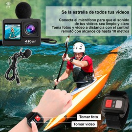 Camara Digital Deportiva V36 Doble Pantalla 4K WiFi c Agua