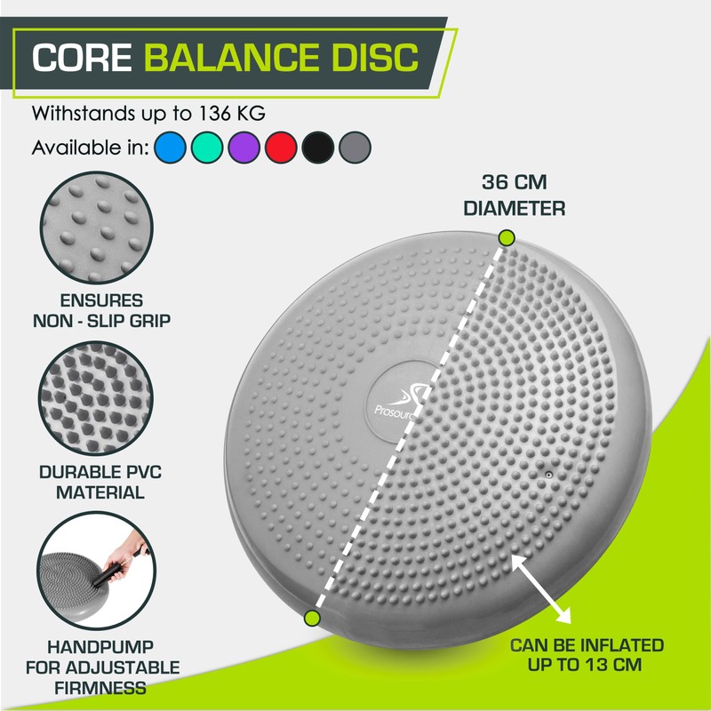 ProsourceFit Core Balance Disc Trainer, 14” Diameter with Pump for