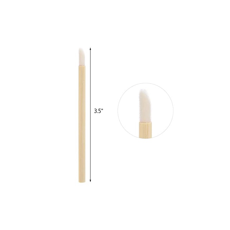 Tecbeauty 200 Pcs Desechables Mango de Bambú Cepillos de Labios