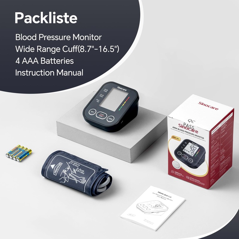 Sinocare Blood Pressure Monitor, Upper Arm BP Machine for Home,