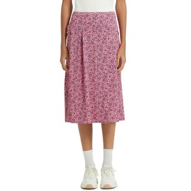 NOOYME 28" Skorts for Women with 3 Pockets Modest Knee Length Athletic Midi Skirts (Small,Pink Floral)