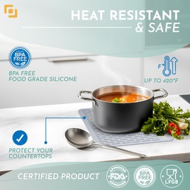 Extra Large 30 x 24 inch, Silicone Drying Mat, Multi-Use Dish Drying Mat for Kitchen Counter, Kitchen Drying Mat, Undersink Mat, Non-Slip Design, Quick Dry, BPA Free, Gray (Gray)