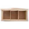 Wooden Open 3 Compartments Box | Multi-purpose Storage | Tea