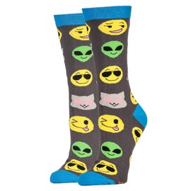 JYinstyle Funny Novelty Socks Womens Crew Emoji Me