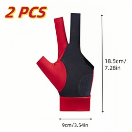 2 Pcs Billiards Glove,Pool Gloves for Left Hand,Shooter Cue Snooker,Breathable,for Women Men Billiard Protect Sports Accessories