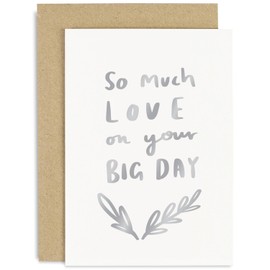 Old English Co. Special Wedding Day Card for Couple - 'So Much Love Big Day' Card for Groom and Bride - Wedding Day Card for Friends - Stylish Wedding Day Congratulations Card | Blank Inside