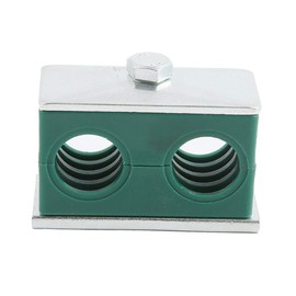 Vogueing Tool Plastic Pipe Clamps 12mm OD Pipe Clamps Standard Double/Double Bracket Hydraulic Pipe Clamp for Pipeline Fixing (Pack of 2)