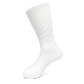 Laulax 3 Pairs Elite Performance Cushion Crew Basketball Training White Socks, Size UK 9-12