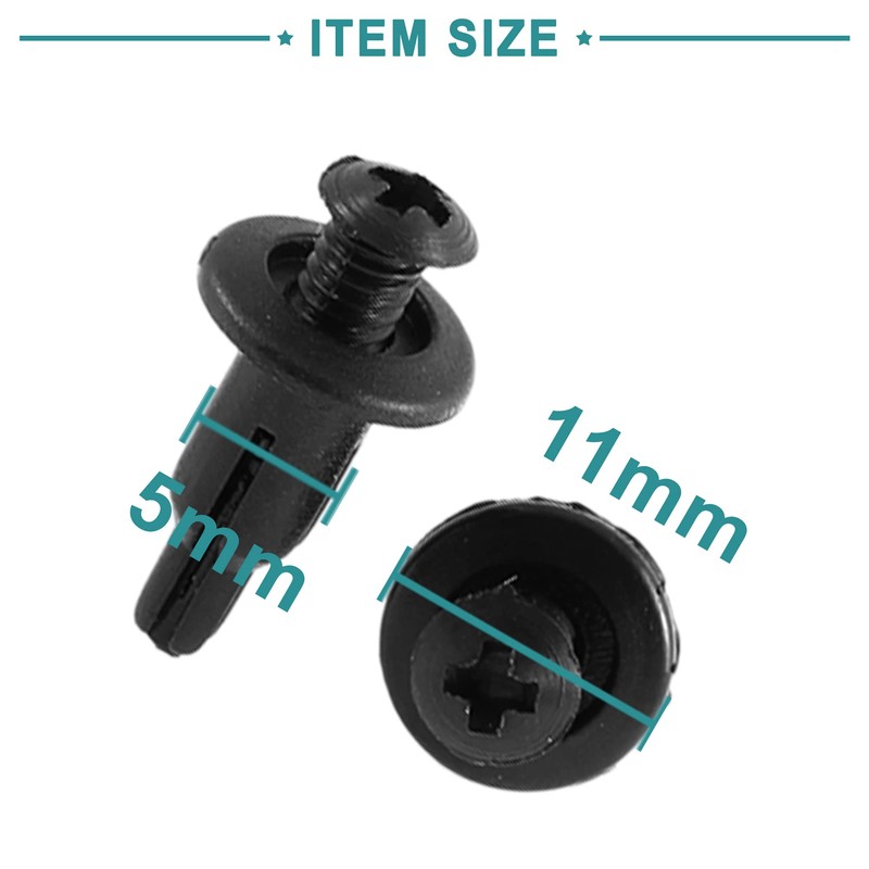 ACROPIX 50pcs Universal 11mm x 5mm Black Rivet Bumper Backing