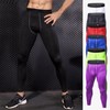 Men's Breathable Running & Yoga Sports Leggings Quick Dry S / Black Grey Line 5ea