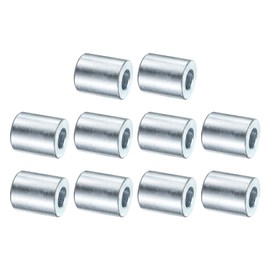uxcell 10 Pcs Galvanized Steel Spacer 3/8" Bore x 3/4" OD x 7/8" Length, Unthreaded Standoff Bushing Plain Finish, Round Metal Spacer Fits M12 Screws Bolts