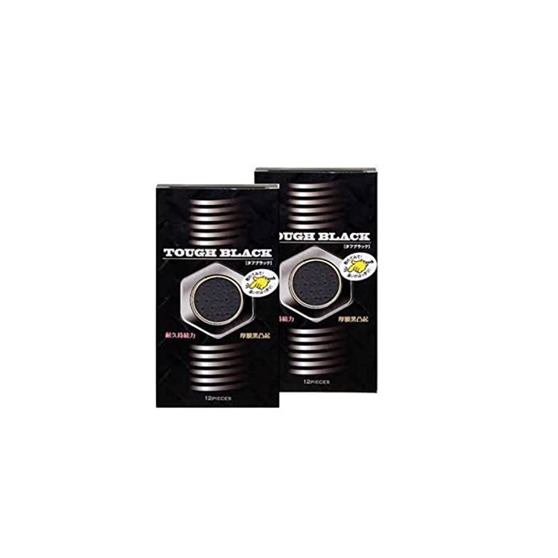 耐久持続力＆厚膜黒凸起！タフブラック　厚膜黒凸起コンドーム　１２個入【2個セット】