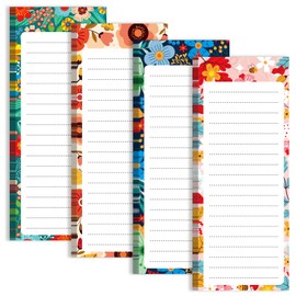 KiDEPOCH Magnet Notepads for Refrigerator, Magnetic To Do List Notepad for Grocery List, Magnetic Memo List Pad for Shopping List, Magnetic Memo pad, 60 Sheets per Pad - 3.5 x 9 Inch, Set of 4