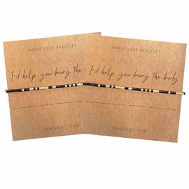 Friendship Bracelets for Women Set of 2, Morse Code Bracelet for Women I'd Help Bury The Body 2pcs, Morse Code Bracelets 2 Pack for Women