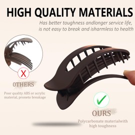 6 Pcs Flat Hair Claw Clips for Women Curved Design Matte Solid Hair Clips Comfortable Women Hair Accessorie