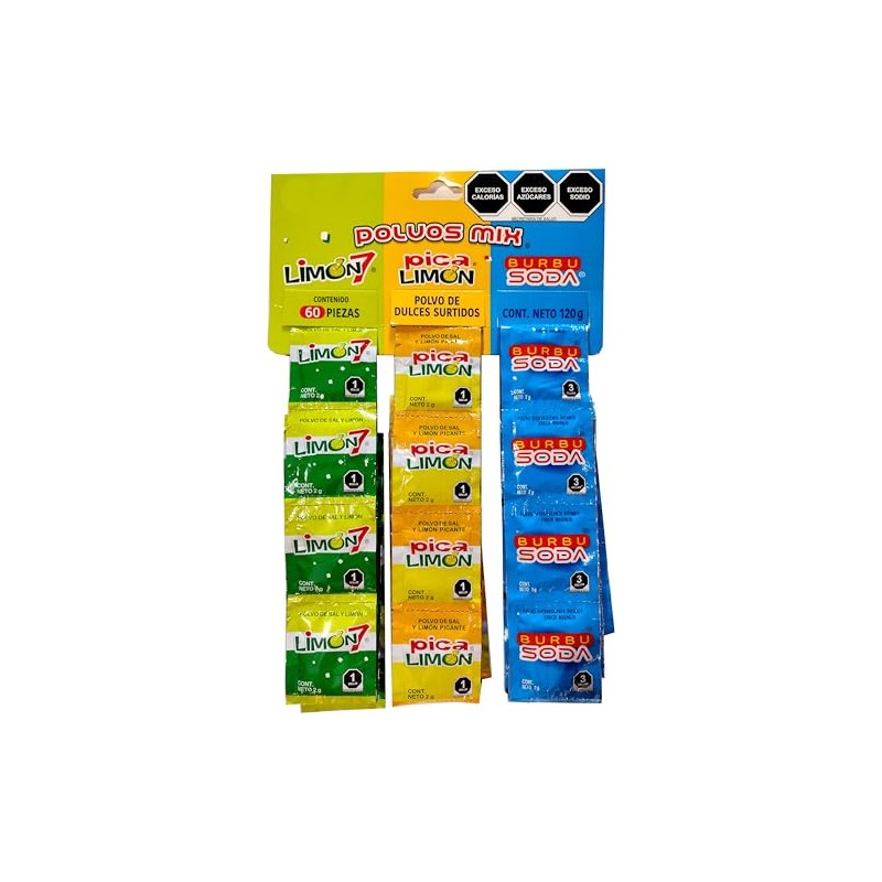 Polvos Mix - Limón 7, Pica Limón y Burbusoda -