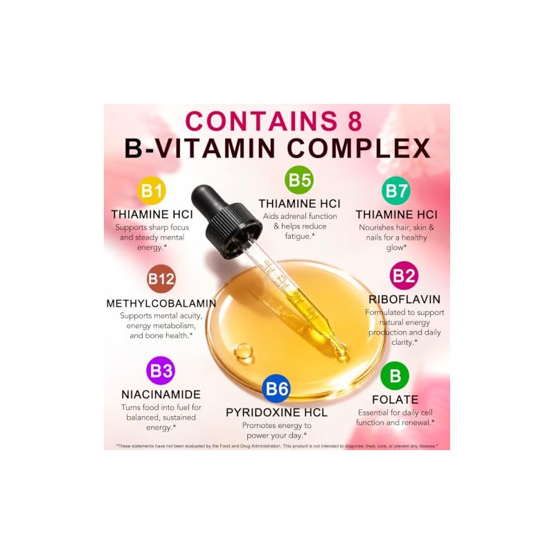 Vitamin B12 Liquid Drops, 60ml Fast Absorbing B12 Supplement