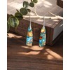 Desnuage Colorful Natural Stone Dangle Earrings for Women Bohemian Silver