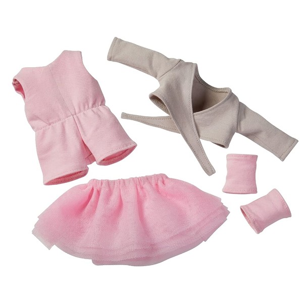 HABA Dress Set Ballet Dream - 5 Piece Outfit with Bodysuit, Tutu, Long Sleeve Wrap and Legwarmers for 12-13.5" Soft Dolls