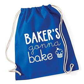 Hippowarehouse Baker's Gonna Bake Drawstring Cotton School Gym Bag 37cm x 46cm, 12 litres