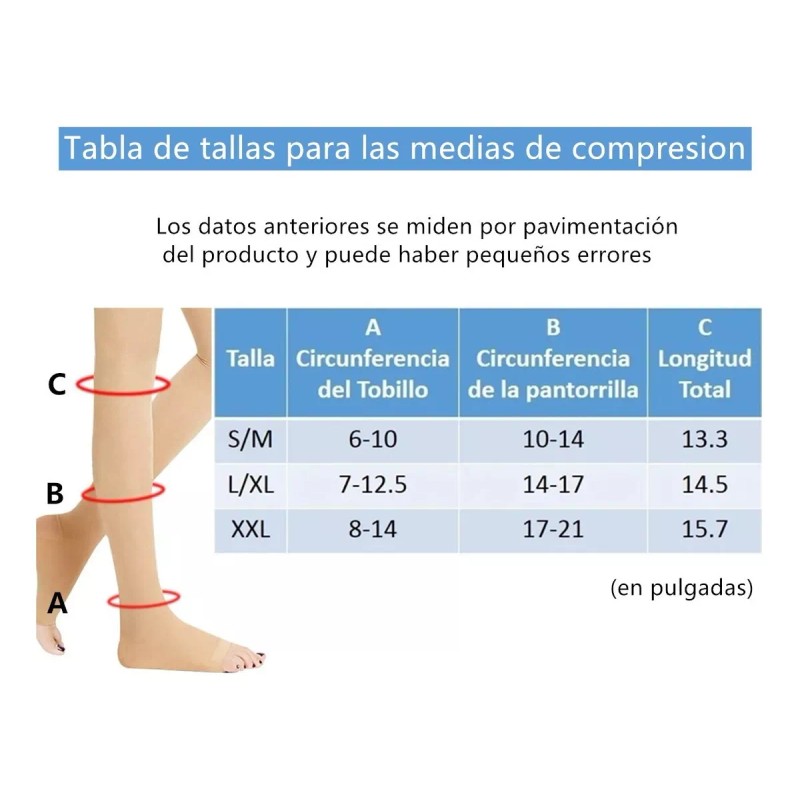 Medias De Compresión Para Varices Y Piernas Cansadas Con Zip