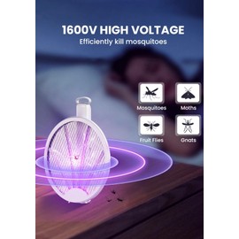 Bug Zapper Racket, Electric Fly Swatter Rechargeable Mosquito Zapper for Indoor and Bug Zapper Outdoor 2 in 1 Electric Bug Zapper USB Rechargeable | Fly Trap Indoor by KME