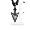 BlueRica Arrowhead on Adjustable Black Cord Necklace (Old Silver Finish)