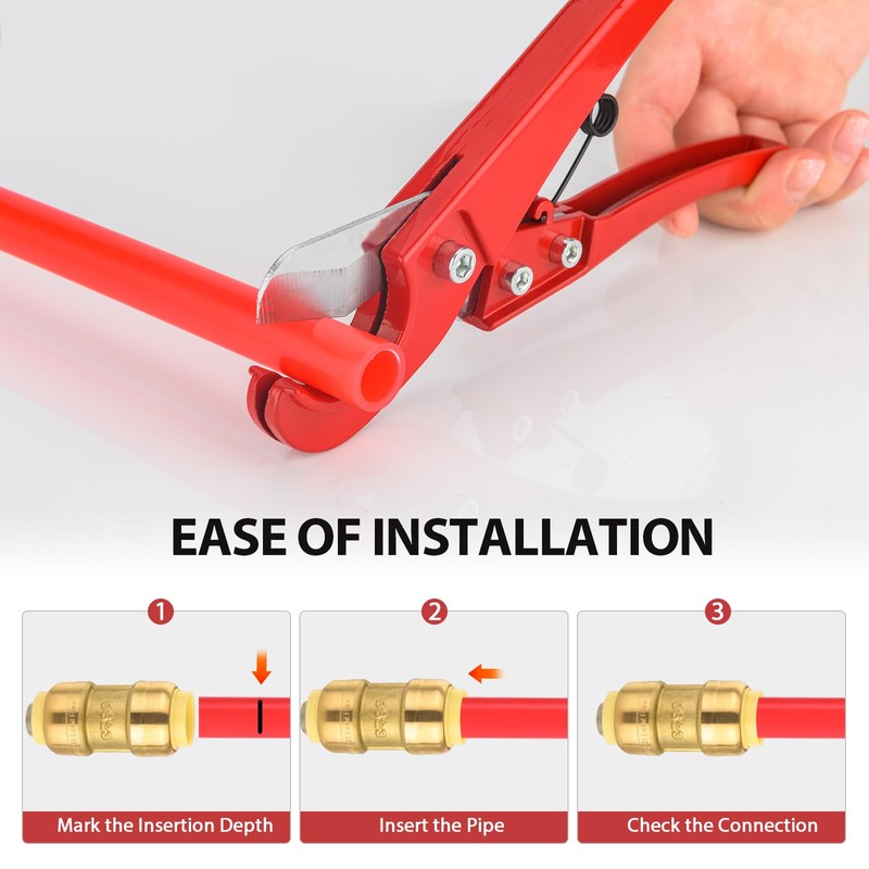 (Pack of 5) EFIELD 3/4 Inch Straight Coupling Push-Fit Fitting