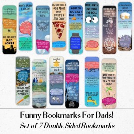55 Laughs Funny Dad Joke Bookmarks Gift For Father's Day. Great Gift For Dads.