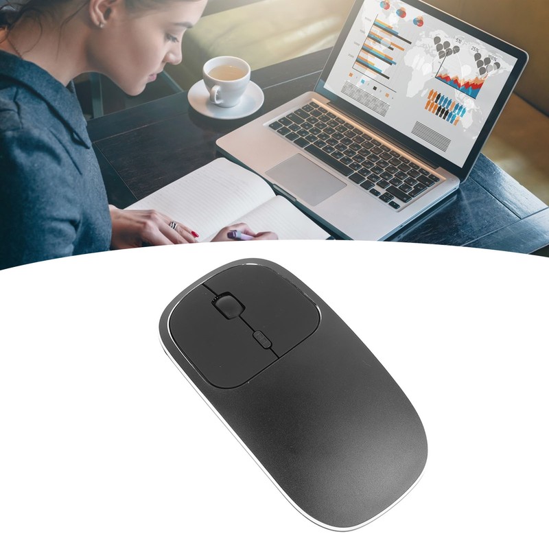 Slim Silent Mouse Portable 2.4G USB Cordless Mice Rechargeable Mobile