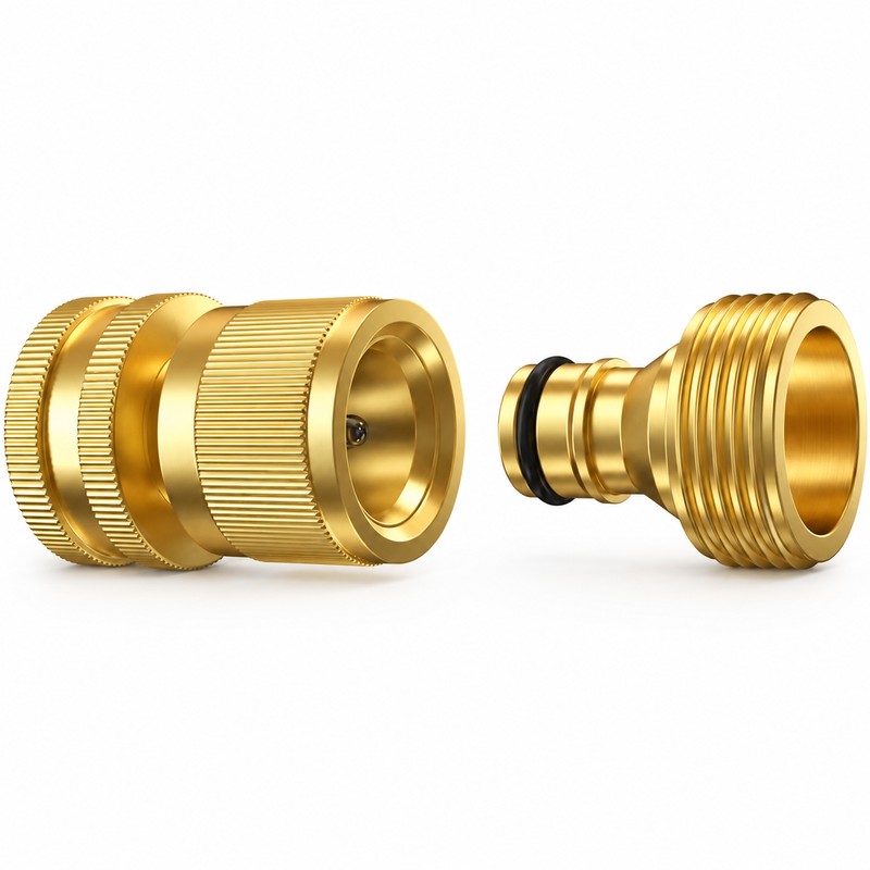 3/4-Inch Brass Garden Hose Quick Connect Fitting Set