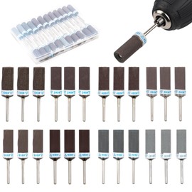 24Pcs Sanding Drums Sandpaper Sticks Set for Dremel Rotary Tools with 1/8"(3mm) Shank, 180/240/400/600/800/1000/1500/2000 Grits Sanding Bits for Wood Plastic Metal Rust Removal Polishing and Grinding